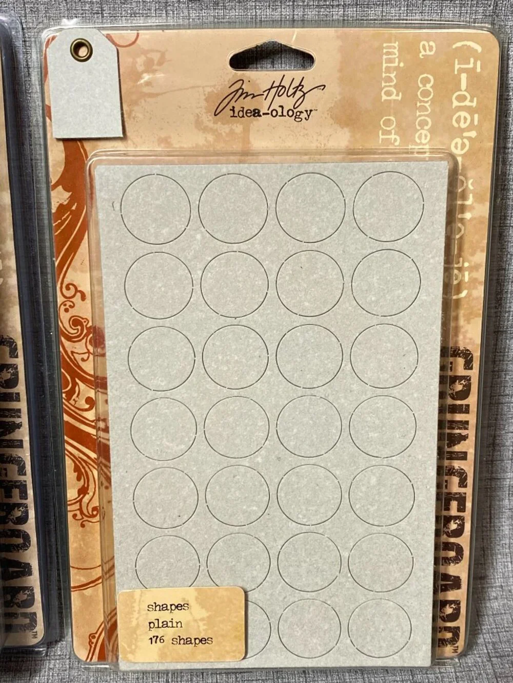 NEW Tim Holtz Idea-ology Grungeboard Swirls Alphabet 9 Fonts & Plain Shapes